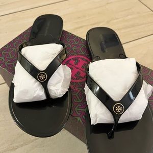 Tory Burch Studded Jelly Thong, ‘perfect black’ size 9